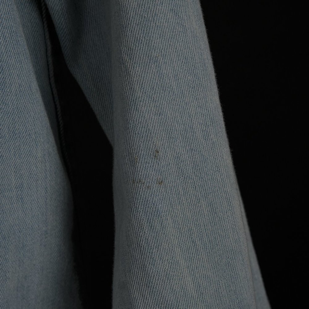 MNG Mango Distressed Light Denim Pearl Snap Button Down XS - Picture 6 of 7